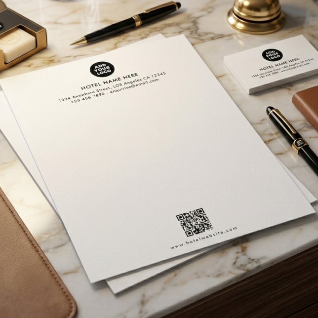 Personalised Hotel Logo & QR Code Design  Custom Letterhead (Creator Uploaded)