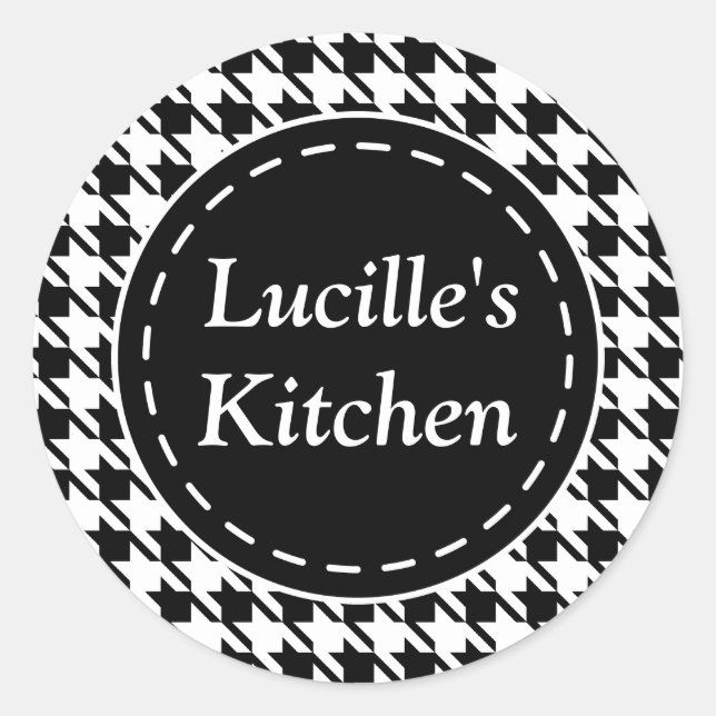 Personalised Houndstooth Kitchen Stickers (Front)