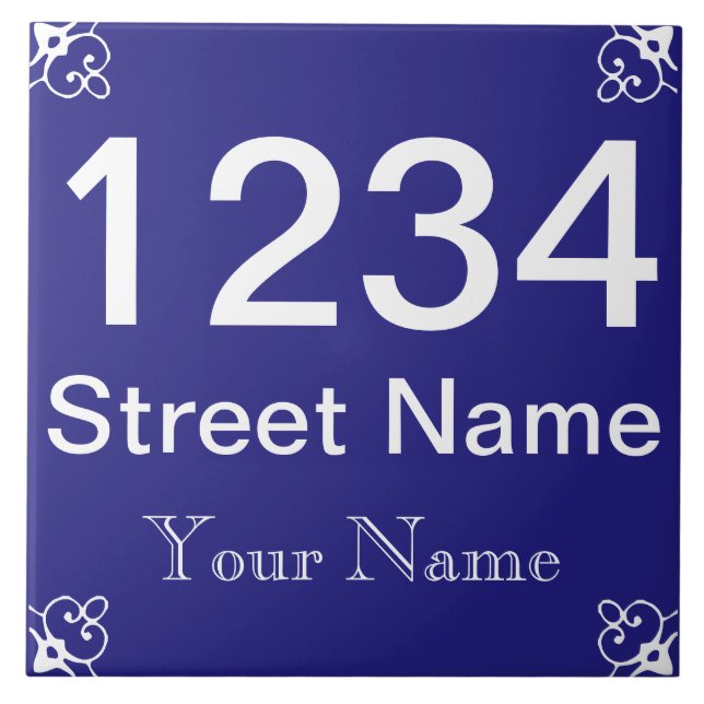 Personalised House Number Tile (Front)