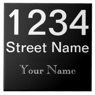 Personalised House Number Tile