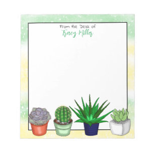 Personalised House Plant Green and Yellow Notepad
