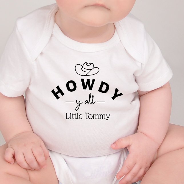 Personalised Howdy Yall Baby Bodysuit (Creator Uploaded)