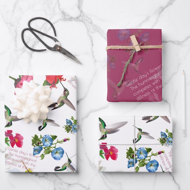 Personalised Humming Bird Wrapping Paper (Front)