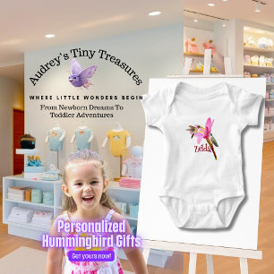 Personalised Hummingbird Baby Bodysuit