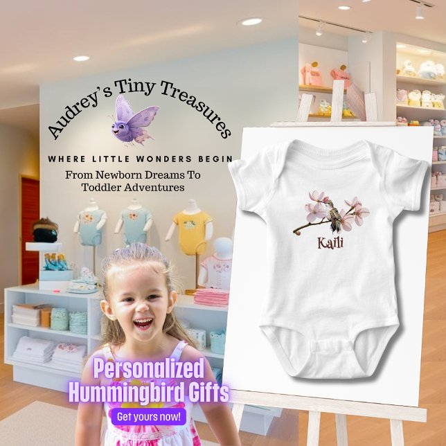 Personalised Hummingbird Baby Bodysuit (Creator Uploaded)