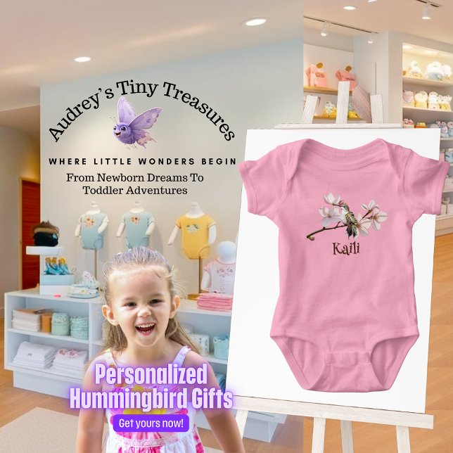Personalised Hummingbird Baby Bodysuit (Creator Uploaded)
