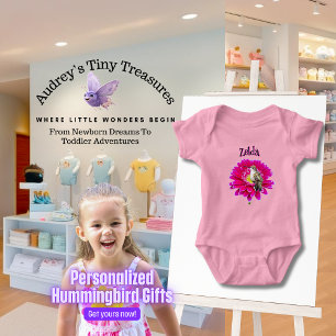 Personalised Hummingbird Baby Bodysuit