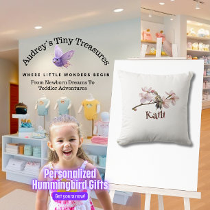 Personalised Hummingbird Baby Pillow