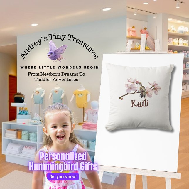 Personalised Hummingbird Baby Pillow (Creator Uploaded)