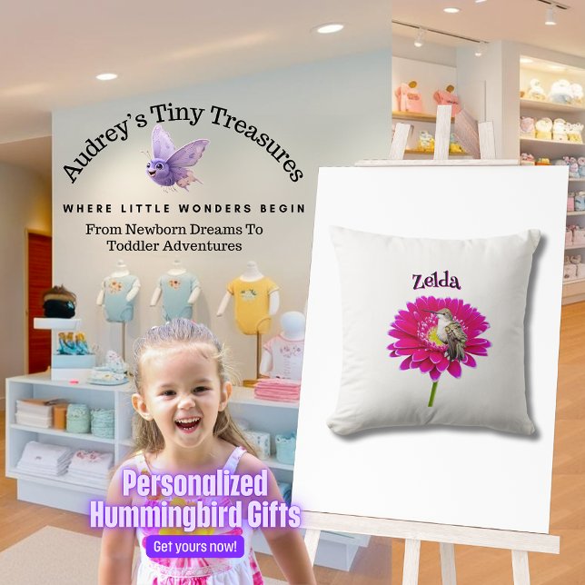 Personalised Hummingbird Baby Pillow (Creator Uploaded)