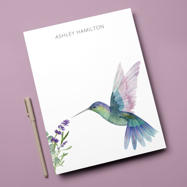 Personalised Hummingbird Lavender Card (Creator Uploaded)