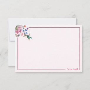 Personalised Hummingbird Note Cards 3.5 x 5