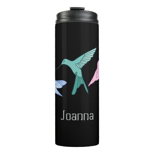 Personalised Hummingbird Print Thermal Tumbler (Front)