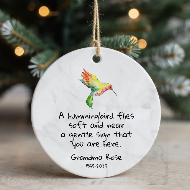 Personalised Hummingbird Saying Memorial Ceramic Ornament (Creator Uploaded)