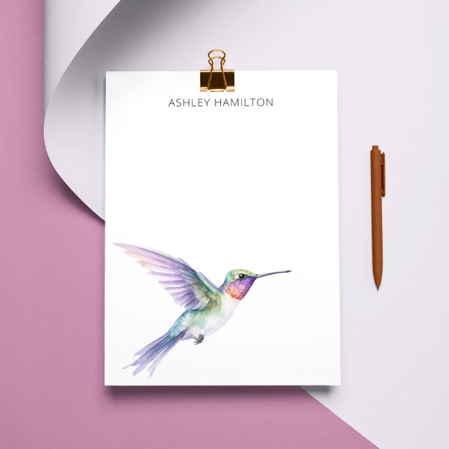 Personalised Hummingbird Watercolor Card (Creator Uploaded)