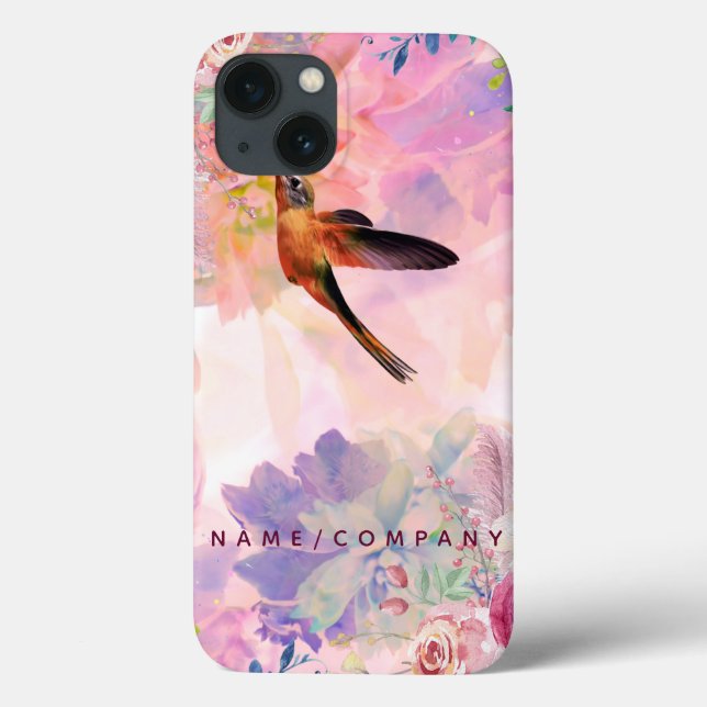 Personalised Hummingbird Watercolor iPad Case (Back)