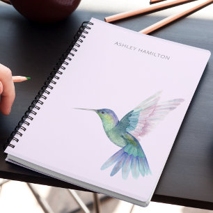 Personalised Hummingbird Watercolor Notebook