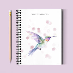 Personalised Hummingbird Watercolor Notebook
