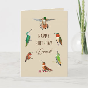 Personalised Hummingbirds Birthday Card