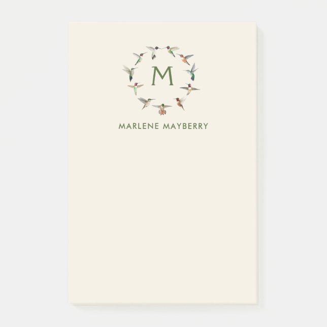 Personalised Hummingbirds Post-it Notes (Front)