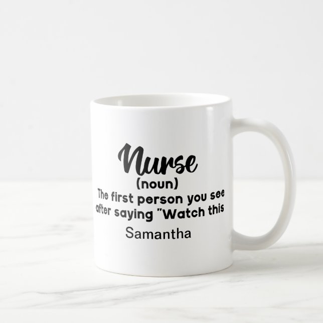 Personalised Humourous Nurse Definition  Coffee Mu Coffee Mug (Right)