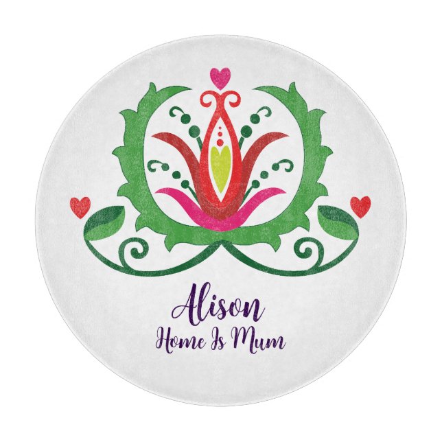 Personalised Hungarian Folk Cutting Board (Front)