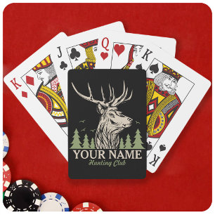 Personalised Hunter Deer Elk Antler Hunting Club  Playing Cards