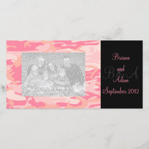 Personalised Hunter Girl Pink Camo Frame Photocard Announcement
