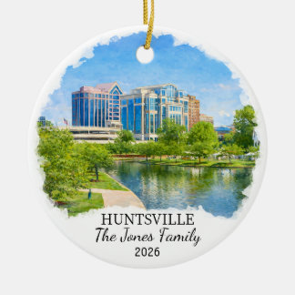 Personalised Huntsville Ornament, Custom Alabama Ceramic Ornament