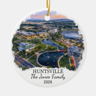 Personalised Huntsville Ornament, Custom Alabama Ceramic Ornament