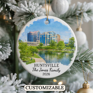 Personalised Huntsville Ornament, Custom Alabama Ceramic Ornament