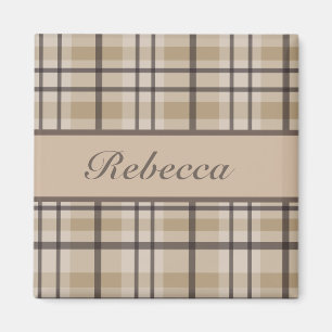 Personalised hurricane and sandrift plaid pattern magnet