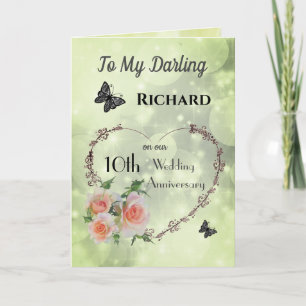 Personalised Husband 10th Anniversary Card