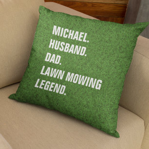 Personalised Husband Dad Lawn Mowing Legend Cushion