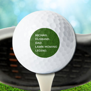 Personalised Husband Dad Lawn Mowing Legend Golf Balls