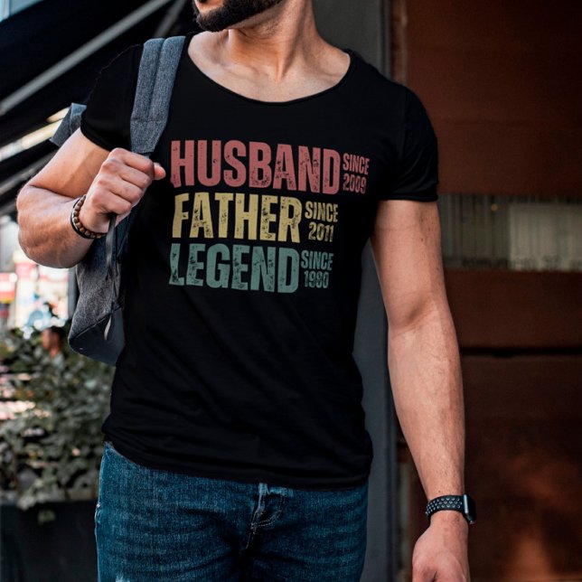Personalised Husband Father Legend Since T-Shirt (Creator Uploaded)