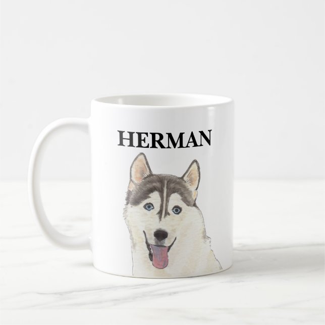 Personalised Husky Dog Coffee Mug (Left)