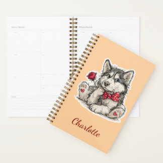Personalised Husky with Custom Name Planner