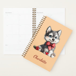Personalised Husky with Custom Name Planner