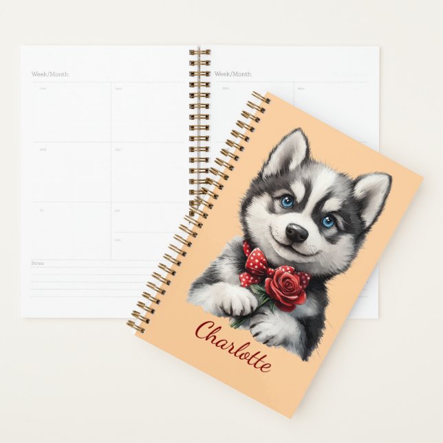 Personalised Husky with Custom Name Planner (Display)