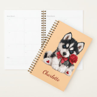 Personalised Husky with Custom Name Planner
