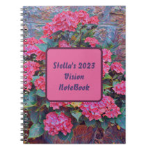 Personalised hydrangea paint Vision notebook 2023