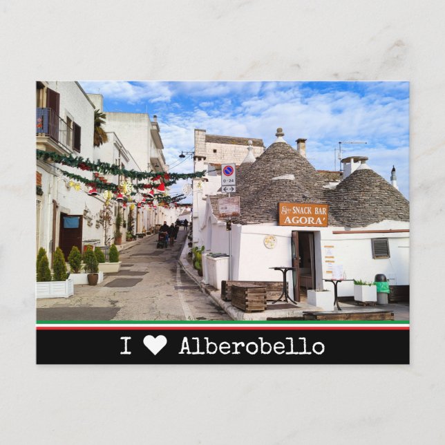 Personalised, I ♥ Alberobello, Apulia Postcard (Front)