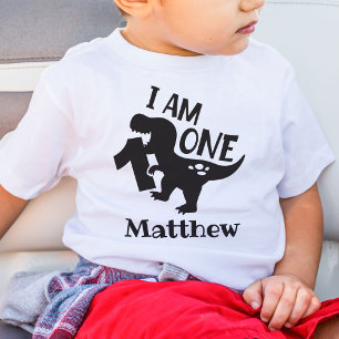 Personalised I Am One Birthday Dinosaur T-Shirt
