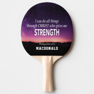 Personalised I CAN DO ALL THINGS Christian Ping Pong Paddle