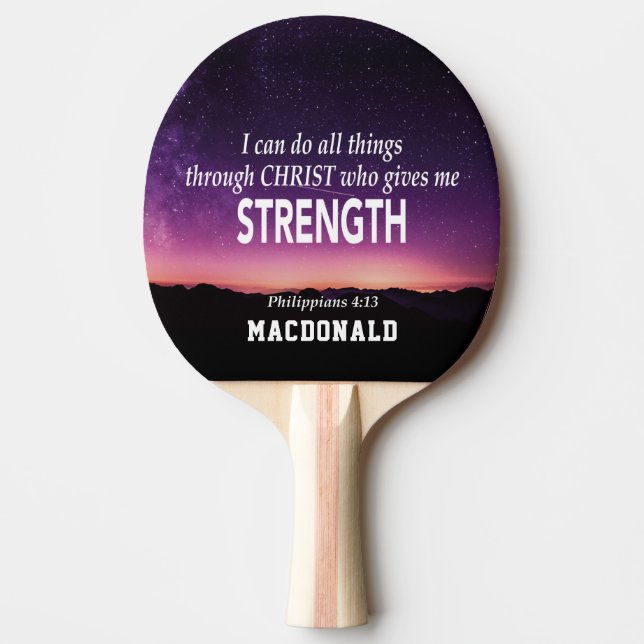 Personalised I CAN DO ALL THINGS Christian Ping Pong Paddle (Front)