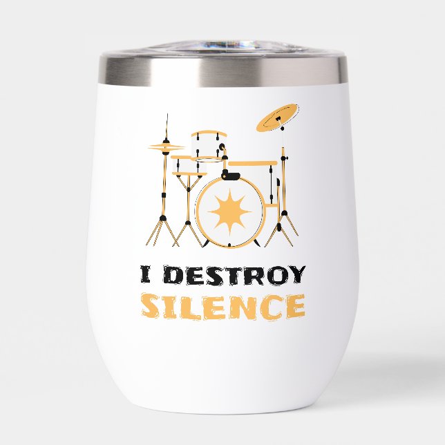 Personalised I Destroy Silence Funny Drummer (Front)