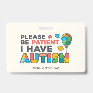 Personalised I Have Autism ID Badge