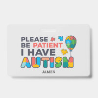 Personalised I Have Autism ID