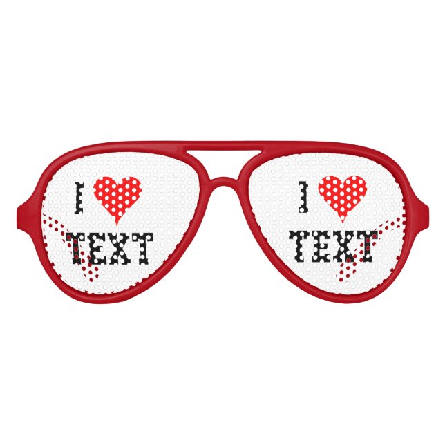 Personalised i heart party shades i love glasses (Front)